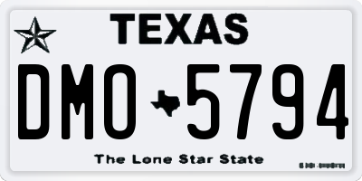 TX license plate DMO5794