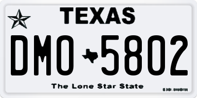 TX license plate DMO5802