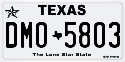 TX license plate DMO5803