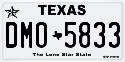 TX license plate DMO5833