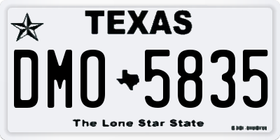 TX license plate DMO5835