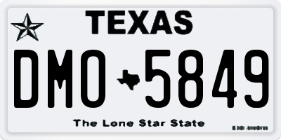 TX license plate DMO5849