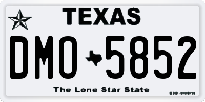 TX license plate DMO5852