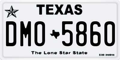 TX license plate DMO5860