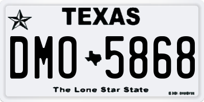 TX license plate DMO5868