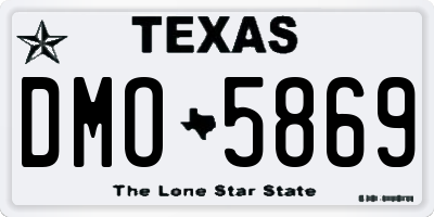 TX license plate DMO5869