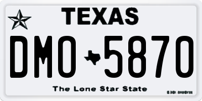 TX license plate DMO5870