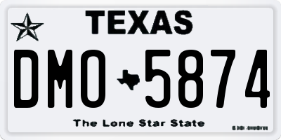 TX license plate DMO5874