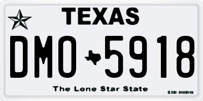 TX license plate DMO5918