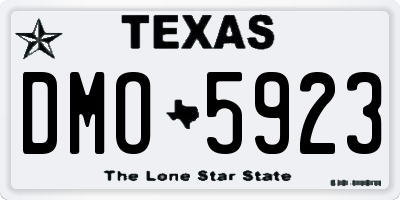TX license plate DMO5923