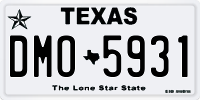TX license plate DMO5931