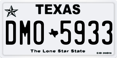 TX license plate DMO5933
