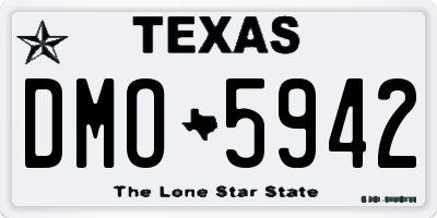 TX license plate DMO5942