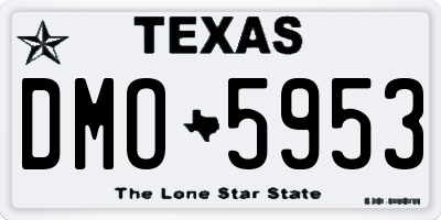 TX license plate DMO5953