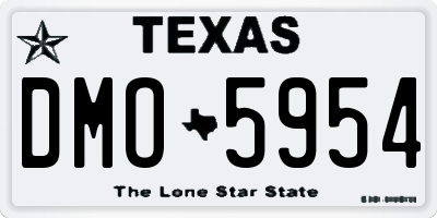 TX license plate DMO5954