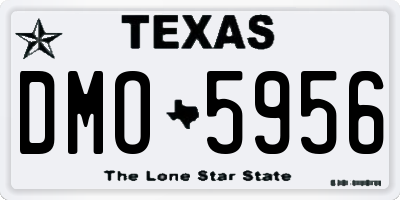 TX license plate DMO5956
