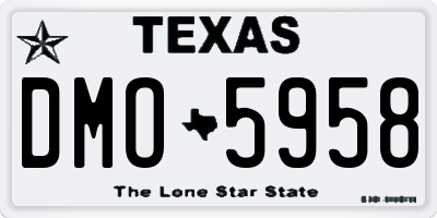 TX license plate DMO5958