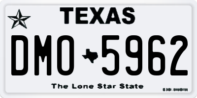 TX license plate DMO5962