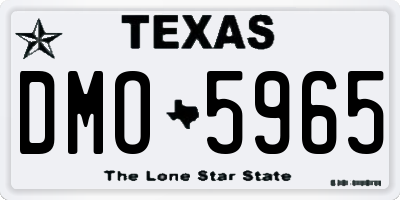 TX license plate DMO5965