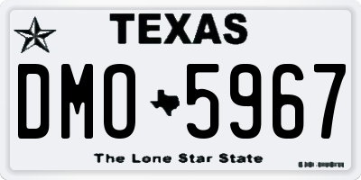 TX license plate DMO5967