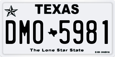 TX license plate DMO5981