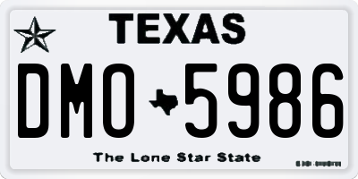 TX license plate DMO5986