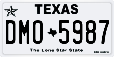 TX license plate DMO5987
