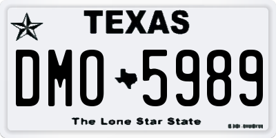 TX license plate DMO5989