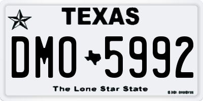 TX license plate DMO5992
