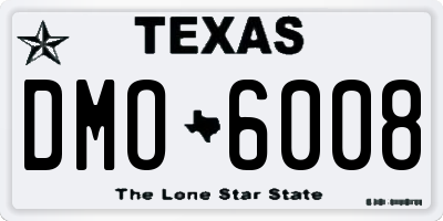 TX license plate DMO6008