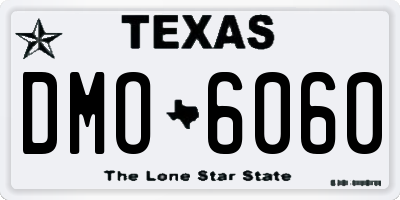 TX license plate DMO6060