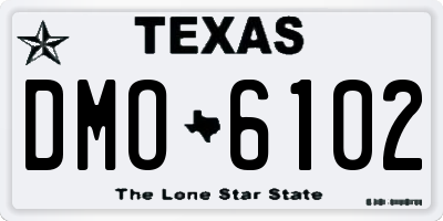 TX license plate DMO6102