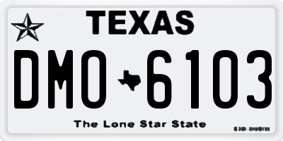 TX license plate DMO6103