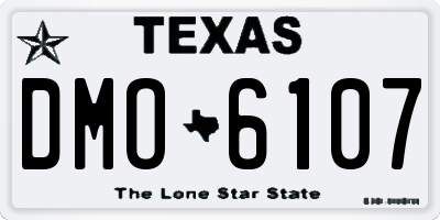 TX license plate DMO6107