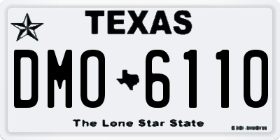 TX license plate DMO6110
