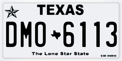 TX license plate DMO6113
