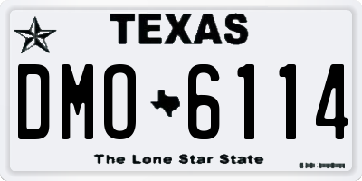 TX license plate DMO6114