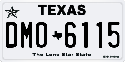 TX license plate DMO6115
