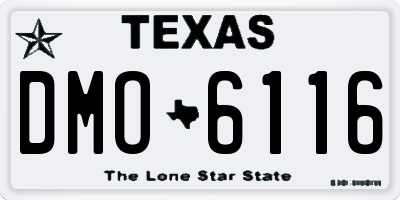 TX license plate DMO6116