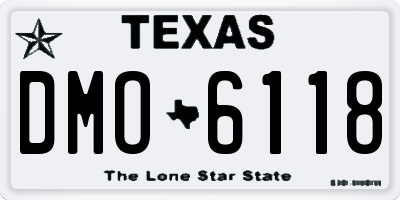 TX license plate DMO6118