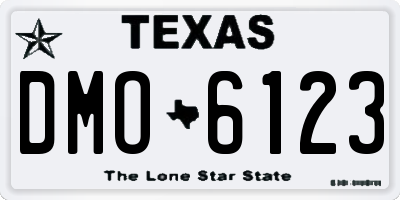 TX license plate DMO6123