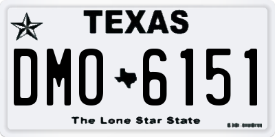 TX license plate DMO6151