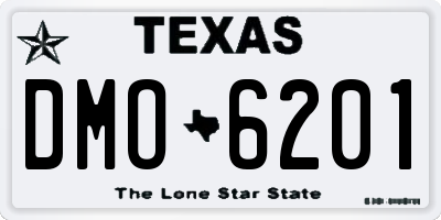 TX license plate DMO6201