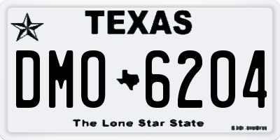 TX license plate DMO6204