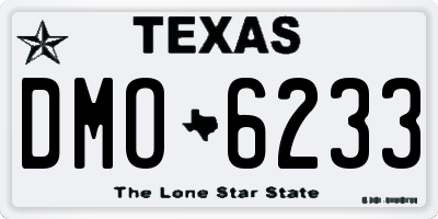 TX license plate DMO6233