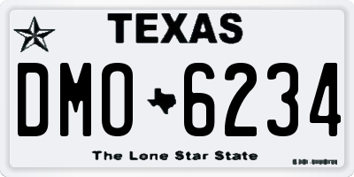 TX license plate DMO6234
