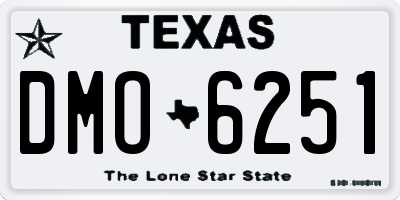 TX license plate DMO6251