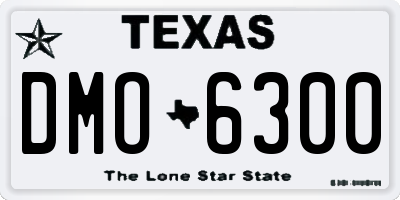 TX license plate DMO6300