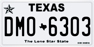 TX license plate DMO6303