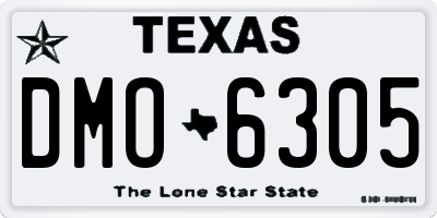 TX license plate DMO6305